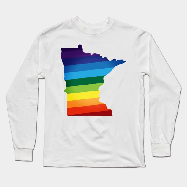 Minnesota Rainbow Flag LGBT Pride Long Sleeve T-Shirt by macshoptee